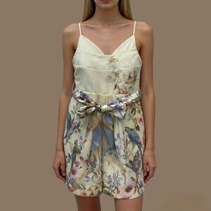 Zimmermann Floral Bird Print Mini Dress Belted